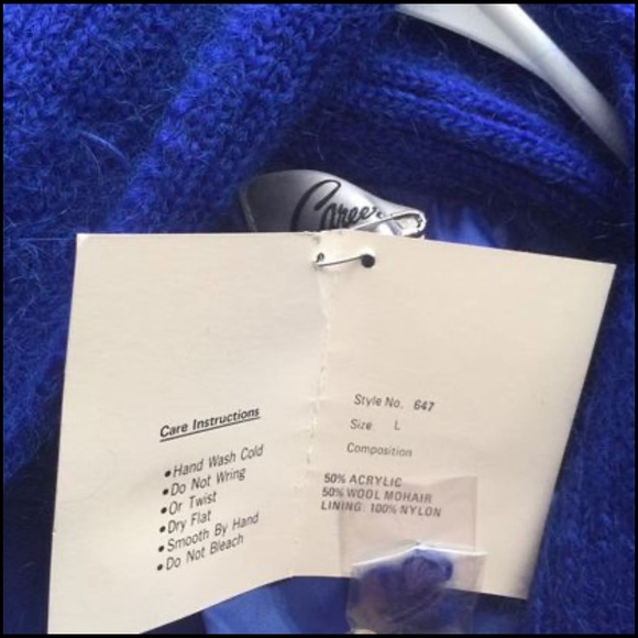 NWT! Career Vintage 80’s 90’s woman’s Sweater cardigan wool mohair embroidery - Picture 6 of 11